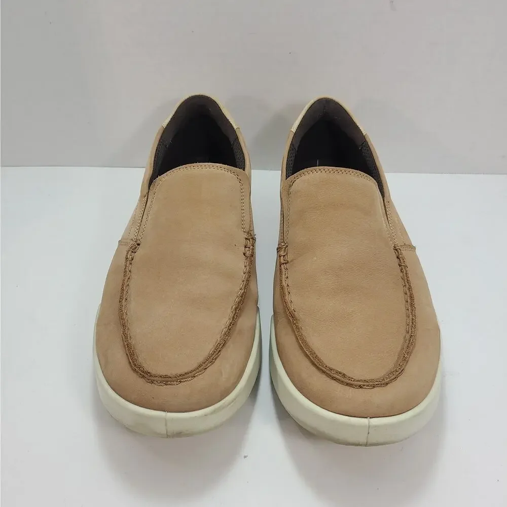 ECCO Cathum Mens 43 EU 10 US Moc Toe Slip On Leather Sneakers Casual Shoes Tan